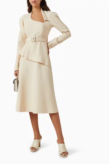 Zoe Peplum Dress in Viscose