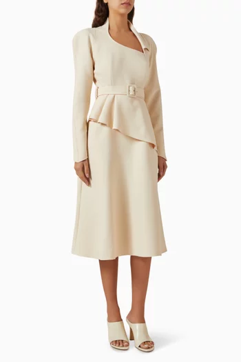 Zoe Peplum Dress in Viscose