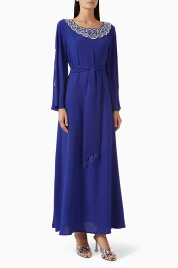 Bead-embellished Belted Kaftan