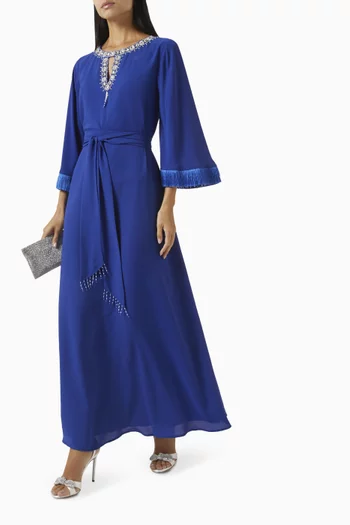 Bead-embellished Fringe Kaftan