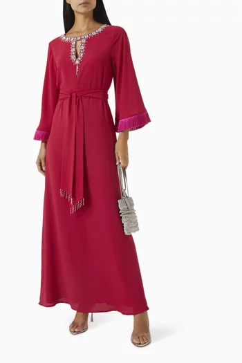 Bead-embellished Fringe Kaftan