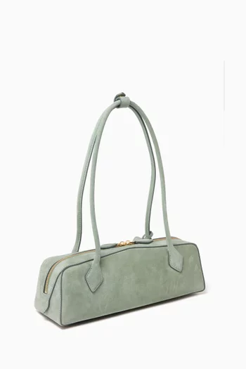 Medium Le Click East West Shoulder Bag in Nubuck Leather