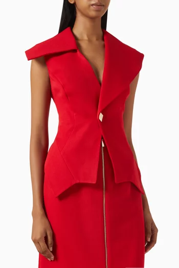 Button Sleeveless Waistcoat