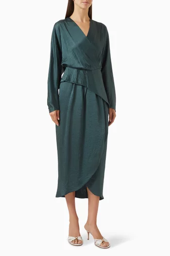 Wrap Peplum Dress