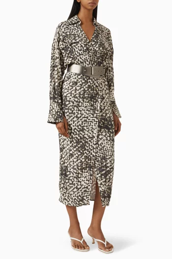 Printed Wrap Dress in Viscose