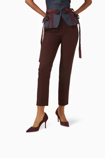 حذاء كلاسيك ميس زي بكعب 80 مم جلد عجل مخملي