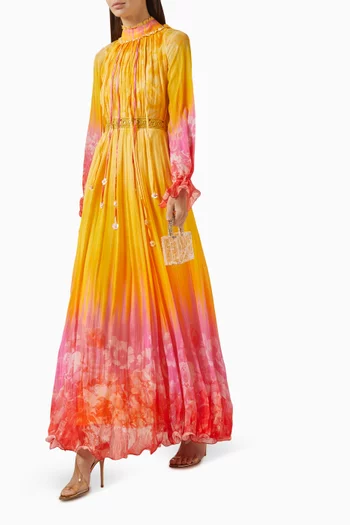 Printed Maxi Dress in Chiffon