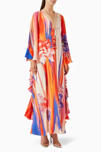 Floral-print Ruffled Maxi Dress