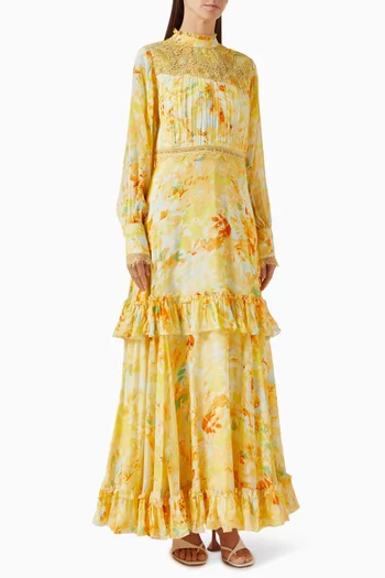 Floral-print Tiered Maxi Dress