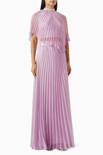 Drizzle Cape Top & Skirt Set in Satin-chiffon