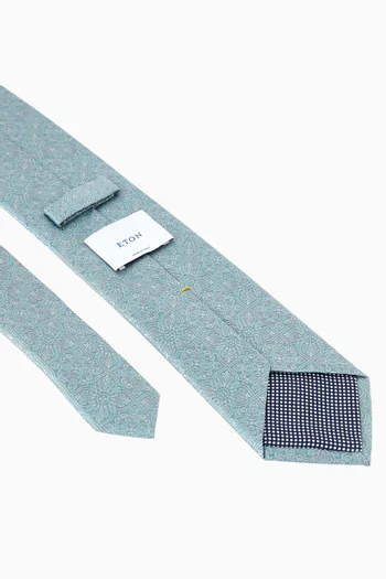 Medallion-print Tie in Woven Silk