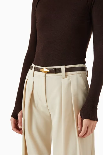 Diamond Clasp Belt in Leather