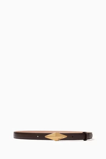 Diamond Clasp Belt in Leather