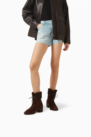 حذاء بوت والي بطول الكاحل وكعب 60 مم شمواه