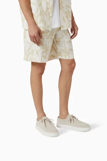 Hybrid Apron Toe Lace-Up Shoes in Suede Leather
