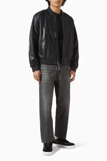 Bomber Jacket in Faux Leather