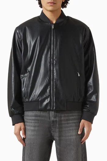 Bomber Jacket in Faux Leather