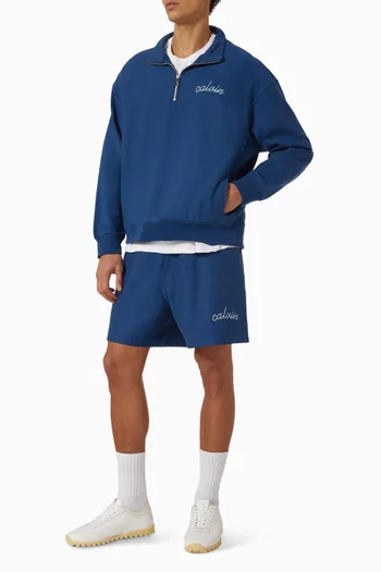 Chain Stitch Logo Shorts in Cotton-terry