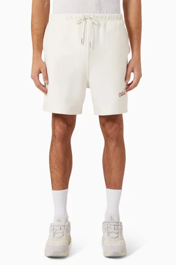Chain Stitch Logo Shorts in Cotton Terry