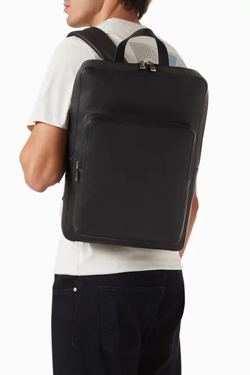 Micro Pebble Slim Backpack in Faux Leather