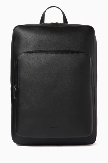 Micro Pebble Slim Backpack in Faux Leather