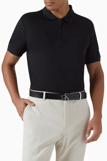 Monogram Plaque Reversible Belt in Leather