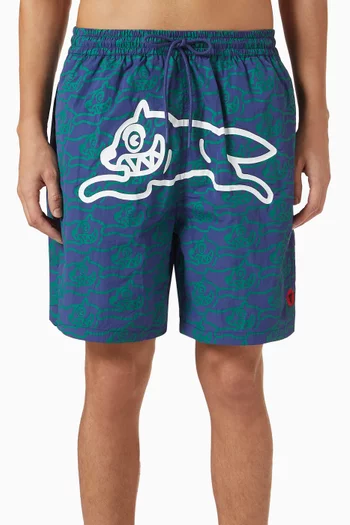 Running Dog Swim Shorts in Nylon
