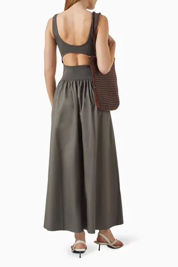 Bateau Cut-out Maxi Dress in Viscose Blend