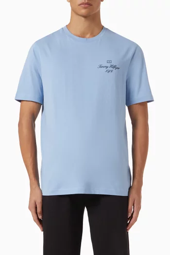 Outline Flag NYC Logo T-shirt in Cotton