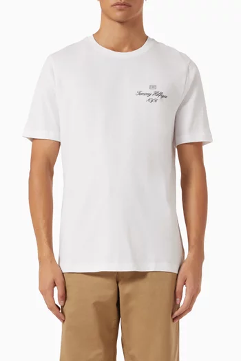 Outline Flag NYC Logo T-shirt in Cotton