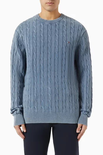 Cable Knit Washed Sweater