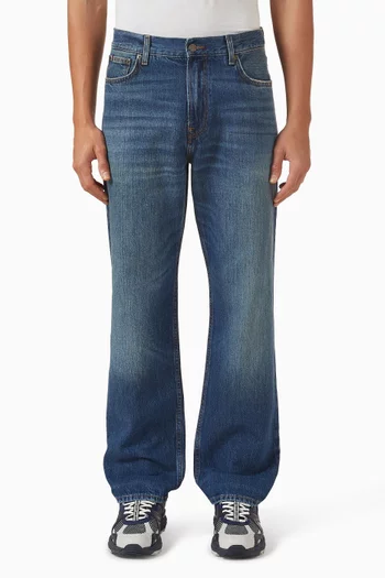 Distressed Relaxed Jeans in Denim