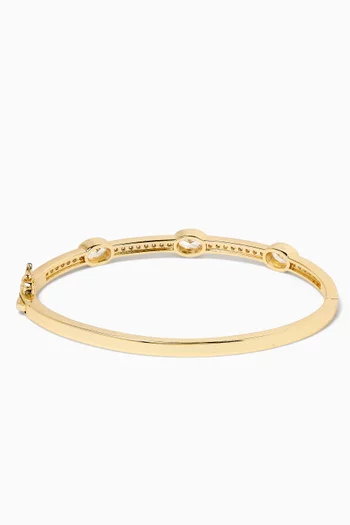 Oval-cut CZ Bangle in Gold-plated Brass