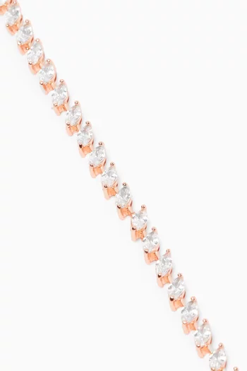 CZ Marquis Tennis Bracelet in Rose-gold Plated Brass