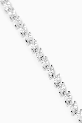 CZ Marquis Tennis Bracelet in Rhodium-plated Brass