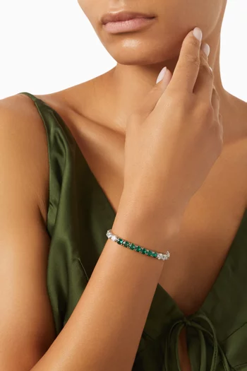 CZ Station Tennis Bracelet in Rhodium-plated Bracelet