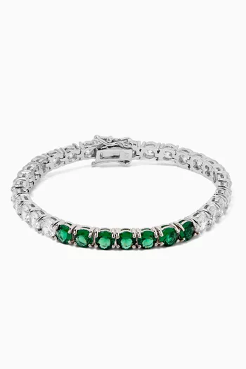 CZ Station Tennis Bracelet in Rhodium-plated Bracelet