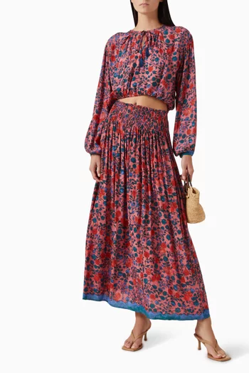 Bella Printed Skirt in Rayon