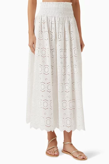 Bella Embroidered Skirt in Cotton