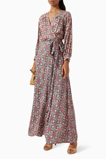 Kate Printed Wrap Maxi Dress