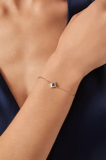 Cleo Lotus Pavé Chain Bracelet in 18kt Gold