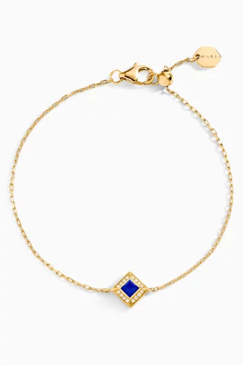Cleo Lotus Pavé Chain Bracelet in 18kt Gold