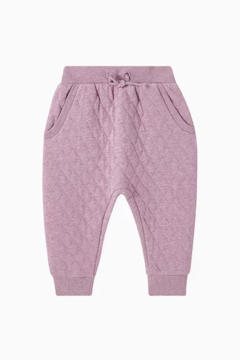 Quilted Track Pants in Organic Cotton Blend