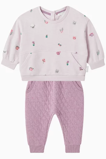 Embroidered Sweatshirt in Organic Cotton