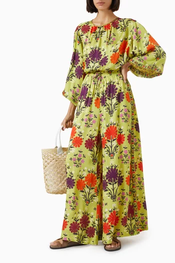 بنطال ايدين بقصة ساق واسعة فيسكوز