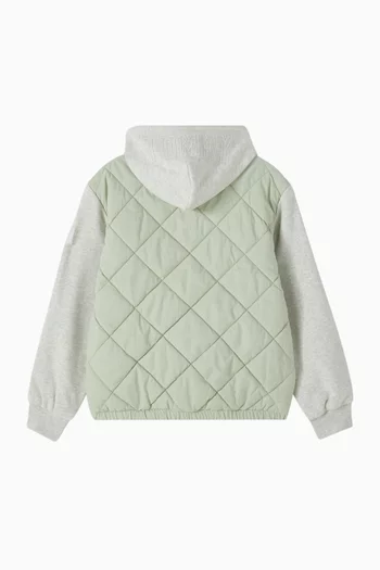 Quilted Hooded Bomber Jacket