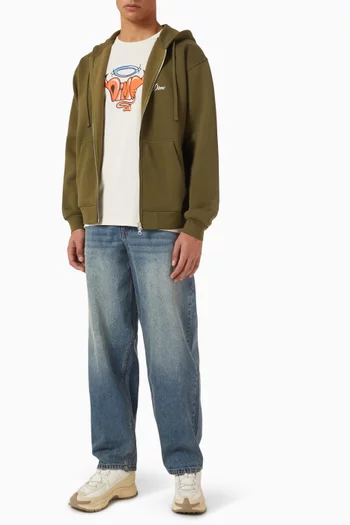 Cursive Zip Hoodie in Cotton-blend