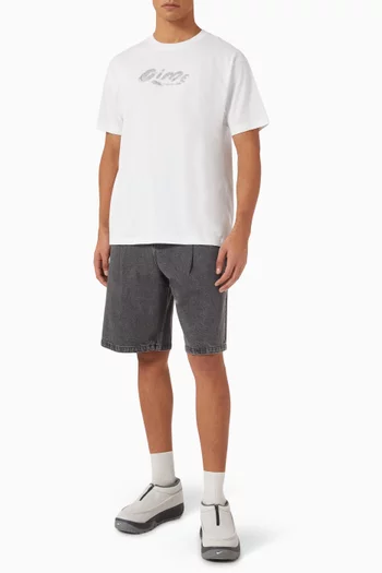 Pleated Shorts in Denim