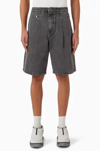Pleated Shorts in Denim