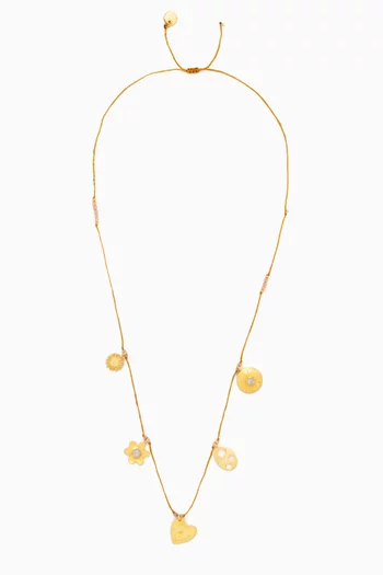 Charm Necklace in 18kt Gold-plated Metal